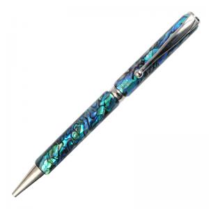 Pen-Slimline-Paua & Chrome Plated Metal