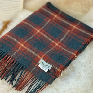 (Discontinued) Alpaca Field Crimson Pine Plaid Scarf