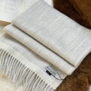Alpaca Field Eco Double Face Scarf Light Grey/White